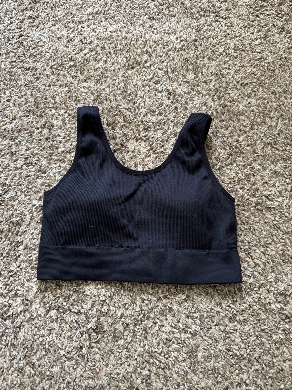 aerie Black Ribbed Sports Bra with padding